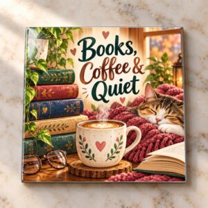 Books, Coffee & Quiet Magnet
