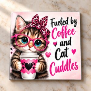 Fueled by Coffee and Cat Cuddles Magnet