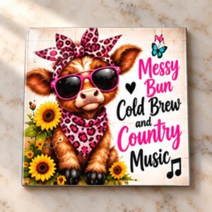 Messy Bun Cold Brew Country Music Magnet
