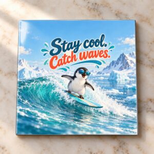 Penguin Party Wave Magnet Magnet