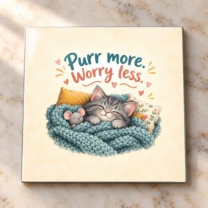 Purr More Worry Less Magnet Magnet