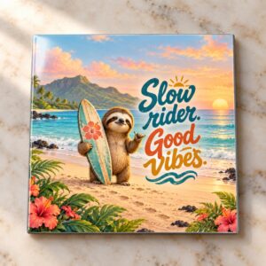 Sloth Surf Life Magnet Magnet